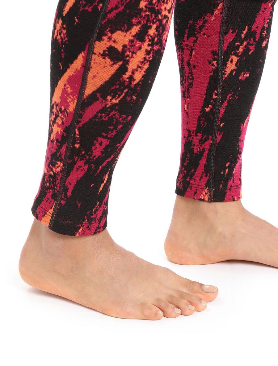 Cherry / Flash Women's Icebreaker Merino 250 Vertex Sedimentary Leggings | USA 1529XYUF